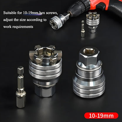 Upgraded Universal Socket Adapter – Multifunction Adjustable Socket Wrench Tool