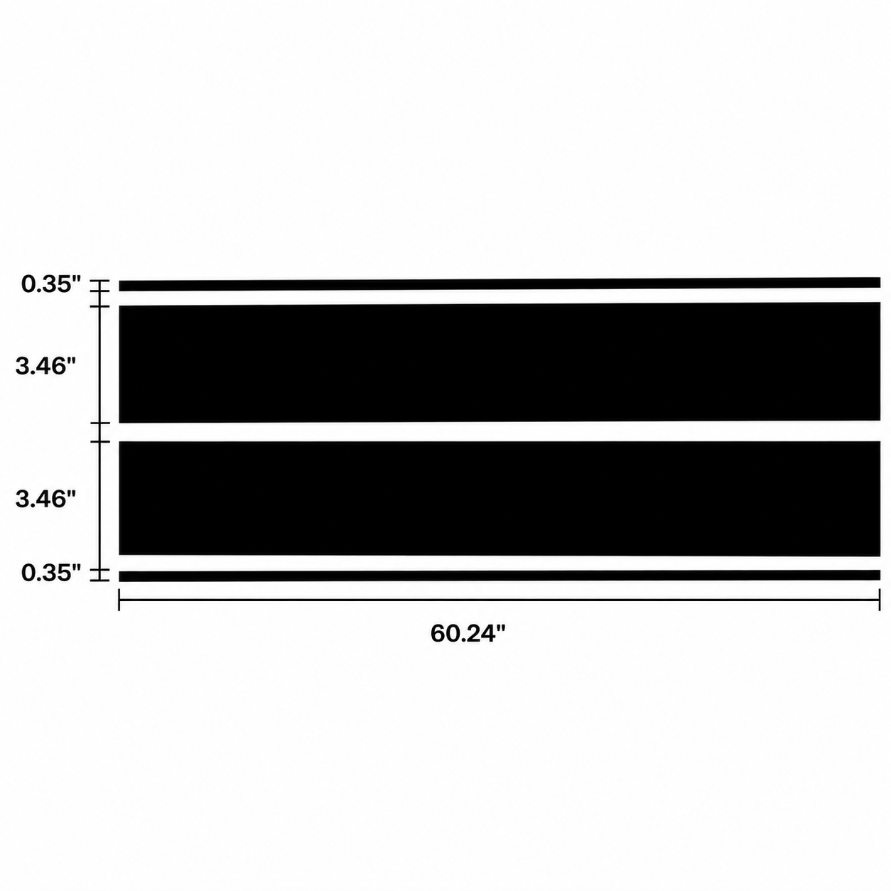 Universal Racing Car Hood Stripe Decal Black and White Waterproof Stickers