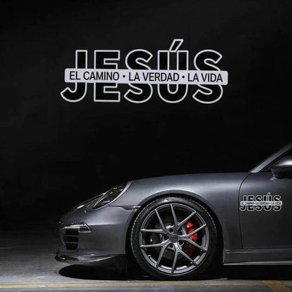 Jesus is the way, the truth, and the life. Christian Vinyl Sticker.