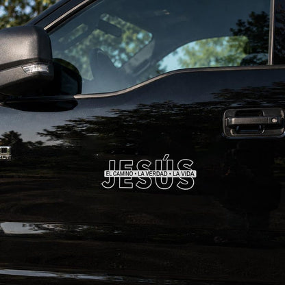 Jesus is the way, the truth, and the life. Christian Vinyl Sticker.