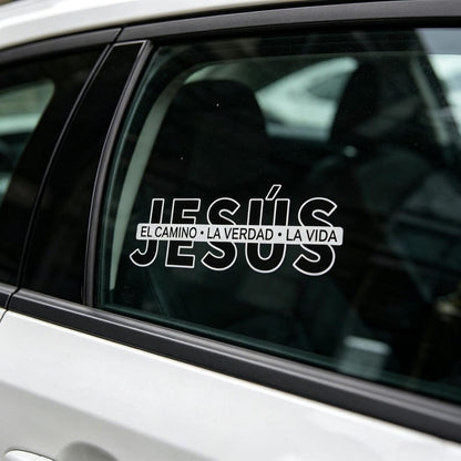 Jesus is the way, the truth, and the life. Christian Vinyl Sticker.