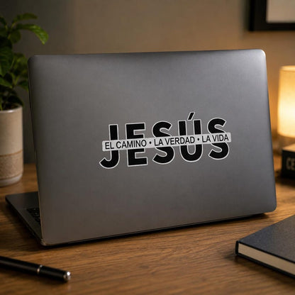 Jesus is the way, the truth, and the life. Christian Vinyl Sticker.