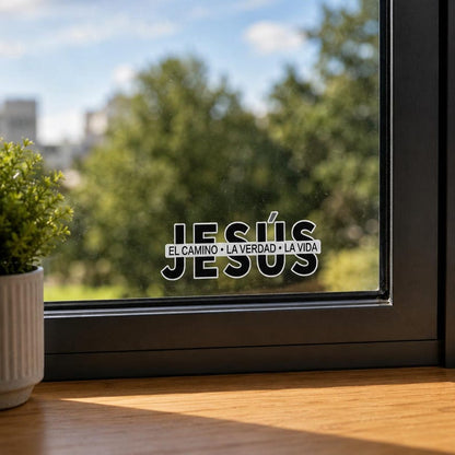 Jesus is the way, the truth, and the life. Christian Vinyl Sticker.